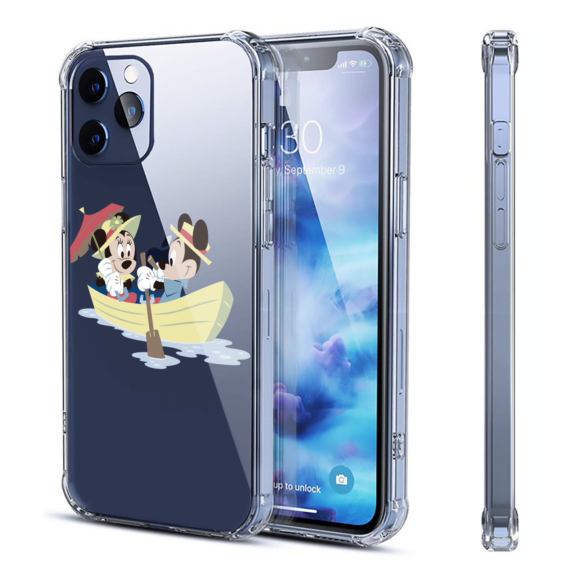 （画像用） ミッキーマウス Mickey Mouse 【iPhone 12シリーズ対応】透明スマホケース（クリアソフトケース）